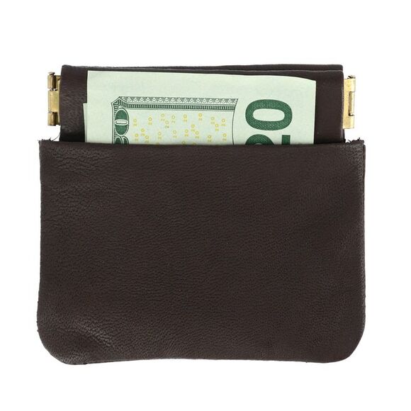 CTM Leather Push Mouth Coin Wallet with Card Slots - Picture 2 of 3